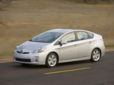 Toyota Prius 2010 wooden framed poster