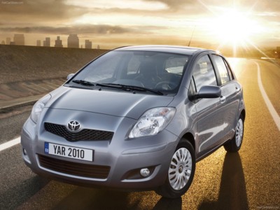 Toyota Yaris 2010 wooden framed poster