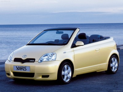 Toyota Yaris Cabrio Concept 2000 wooden framed poster