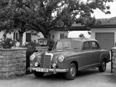 Mercedes-Benz 220 a 1954 wooden framed poster