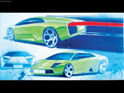 Lamborghini Murcielago Sketch 2002 Poster with Hanger