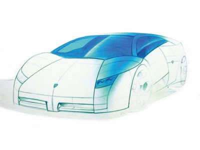 Lamborghini Murcielago Sketch 2002 mouse pad
