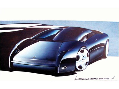 Lamborghini Murcielago Sketch 2002 canvas poster