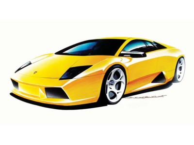 Lamborghini Murcielago Sketch 2002 poster