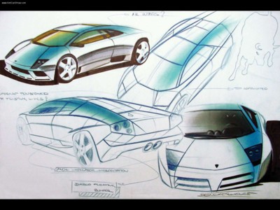 Lamborghini Murcielago Sketch 2002 Poster 566072