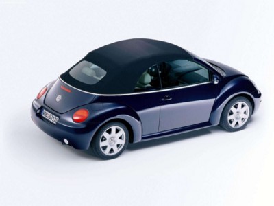 Volkswagen New Beetle Cabriolet 2003 wooden framed poster