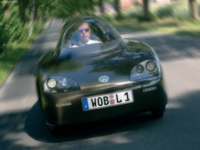 Volkswagen 1-Litre Car Concept 2003 wooden framed poster