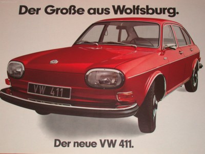 Volkswagen 411 1968 wooden framed poster