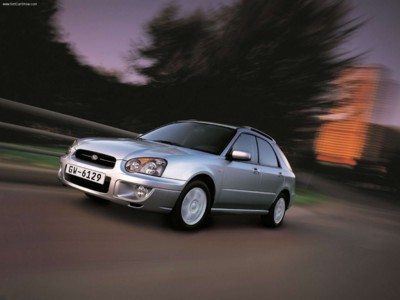 Subaru Impreza Sports Wagon 2004 metal framed poster