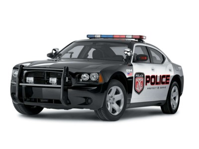 Dodge Charger Police Vehicle 2006 wooden framed poster