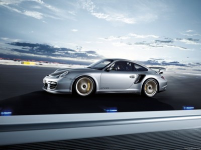Porsche 911 GT2 RS 2011 wooden framed poster