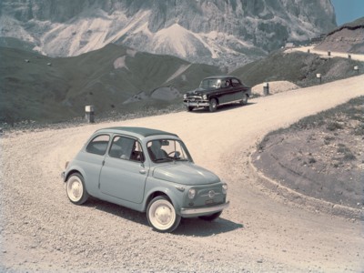 Fiat 500 1957 wooden framed poster