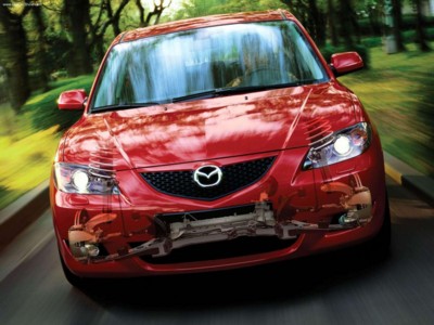 Mazda 3 Sedan 2004 metal framed poster