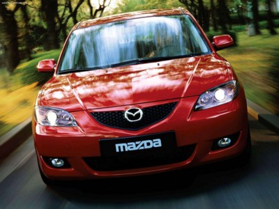 Mazda 3 Sedan 2004 wooden framed poster