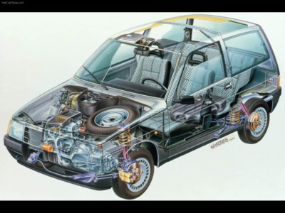 Lancia Y10 1986 metal framed poster