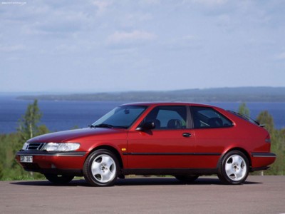 Saab 900 Coupe 1997 Poster with Hanger