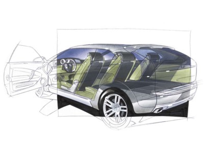Saab 9-3X Concept Car 2002 metal framed poster