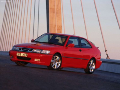 Saab 9-3 Aero Coupe 2001 Poster with Hanger