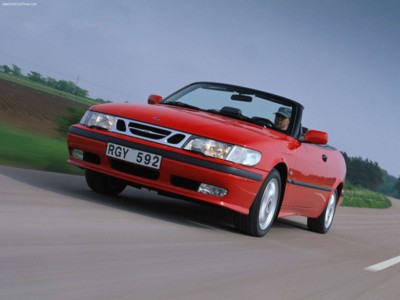 Saab 9-3 Convertible 2001 Poster with Hanger