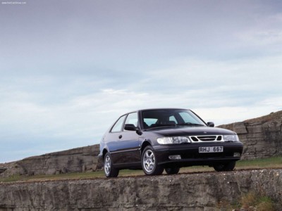 Saab 9-3 Coupe 2001 Poster with Hanger