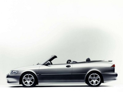 Saab 9-3 Convertible 2001 wooden framed poster