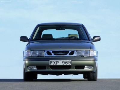 Saab 9-3 Coupe 1998 wooden framed poster