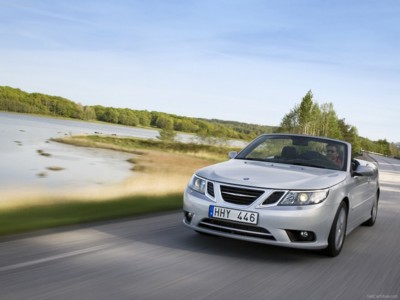 Saab 9-3 Convertible 2008 Poster with Hanger