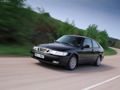 Saab 9-3 Coupe 2001 canvas poster