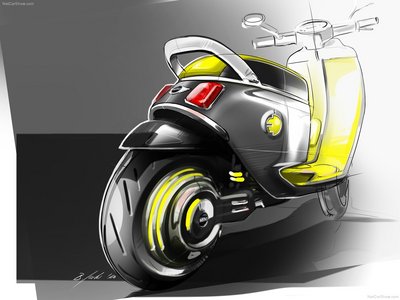 Mini Scooter E Concept 2010 metal framed poster