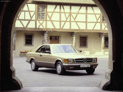 Mercedes-Benz S-Class Coupe 1981 Poster with Hanger