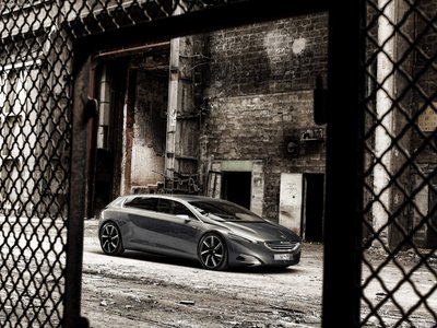 Peugeot HX1 Concept 2011 wooden framed poster