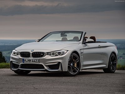 BMW M4 Convertible 2015 wooden framed poster