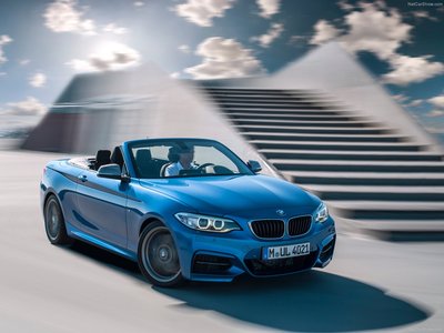 BMW M235i Convertible 2015 wooden framed poster