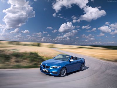 BMW M235i Convertible 2015 wooden framed poster