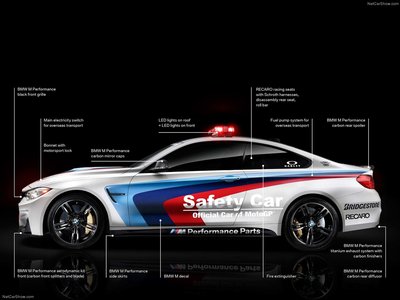 BMW M4 Coupe MotoGP Safety Car 2014 Poster with Hanger