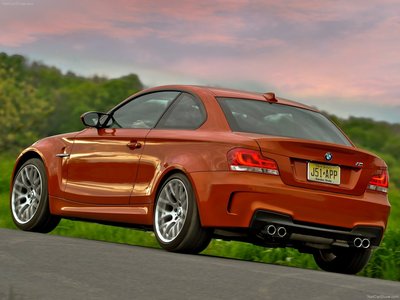 BMW 1 Series M Coupe US Version 2011 wooden framed poster